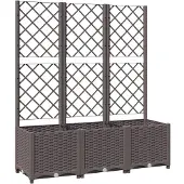 vidaXL Plantenbak met trellis - Bruin, 120 x 40 x 136 cm