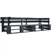 vidaXL Tuinbank 2-zits pallet hout zwart