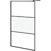 vidaXL Inloopdouchewand 115x195 cm mat ESG-glas zwart