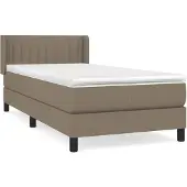 vidaXL Boxspringbed met matras, taupe, 80x200 cm, gestoffeerd