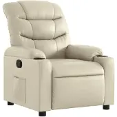 vidaXL Fauteuil verstelbaar kunstleer crèmekleurig