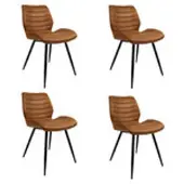 Bronx71 Industriële eetkamerstoel Morris cognac - Eetkamerstoelen set van 4.