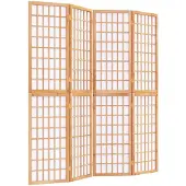 vidaXL Kamerscherm inklapbaar 4 panelen Japanse stijl 160x170 cm