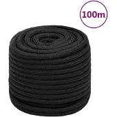 vidaXL Boottouw 16 mm 100 m polypropeen zwart