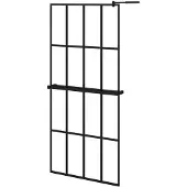 vidaXL Inloopdouchewand met schap 90x195 cm ESG-glas aluminium zwart