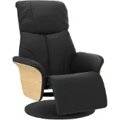 vidaXL Fauteuil verstelbaar met voetensteun kunstleer zwart
