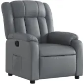 vidaXL Fauteuil verstelbaar kunstleer grijs