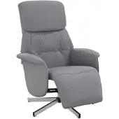 vidaXL Fauteuil verstelbaar met voetensteun stof lichtgrijs