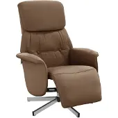 vidaXL Fauteuil verstelbaar met voetensteun stof bruin
