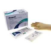 Romed latex operatiehandschoenen poedervrij steriel verpakt - 50 handschoenen Maat 8.0 - Geel - Latex - Steriel verpakt per paar en Poedervrij