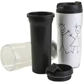 You do it Reisdrinkbeker – Transparante Thermomok – Personaliseerbare Mok Met Inzetstuk – Zwart Wit