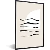 PosterMonkey Fotolijst incl. Poster - Abstract - Lijn - Pastel - 80x120 cm - Posterlijst