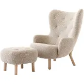 &tradition Petra VB3 High fauteuil incl. poef ATD1 Geoliede eiken-Karakorum 003