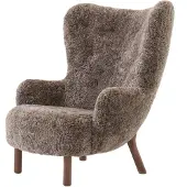 &tradition Petra VB3 High fauteuil Geoliede walnoot-Sheepskin Sahara