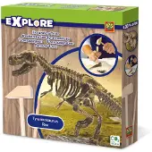 SES Creative - Explore - Dino en Skelet Opgraven 2 in 1 - T-rex - Bikblok met Skelet - Complete set met Houten Hamer en Beitel - Dinosaurus Speelgoed