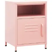 vidaXL Nachtkastje 35x35x51 cm staal roze