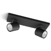 TRIO Led opbouwspot | Rond | Runner | Zwart | 2x GU10 fitting