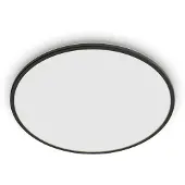Philips SuperSlim LED IP54 Ø 25 cm 2.700 K zwart Superslim, dimbaar, zwart, Badkamer, metaal, LED plafondlamp