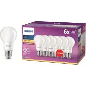 Philips Lichtbron 8W - E27 - A60 - Led (6x)