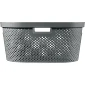 Keter Infinity Recycled wasmand dots - 40 liter - 100% recycled - Donkergrijs