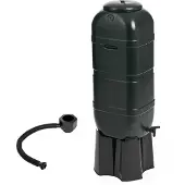 Famanu Regenwateropvangsysteem met voetstuk en regenopvangbak, 100 liter, zwart