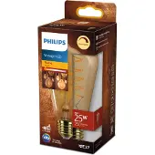 Philips Vintage LED - Dimbare lamp - 25W - Extra warmwit licht: 1800K - E27 fitting - Amberkleurig glas - Lampvorm Edison: ST64