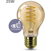 Philips Vintage LED - Dimbare lamp - 25W - Extra warmwit licht: 1800K - E27 fitting - Amberkleurig glas - Standaard lampvorm