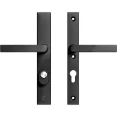 Axa Edge Plus veiligheidsbeslag achterdeur rechth. smalschild Blok kruk/kruk PC72 met kerntrekbeveiliging SKG3 - aluminium/zwart