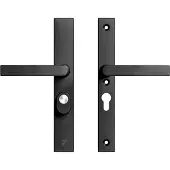 Axa Edge Plus veiligheidsbeslag achterdeur rechth. smalschild Blok kruk/kruk PC55 met kerntrekbeveiliging SKG3 - aluminium/zwart
