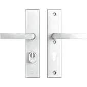 Axa Edge Plus veiligheidsbeslag achterdeur rechthoekig schild Blok kruk/kruk PC72 met kerntrekbeveiliging SKG3 - aluminium