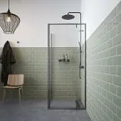 Sealskin - Douchedeur + Zijwand Contour 90 X 200cm - Mat Grijs Profiel - 6 Mm Helder Glas