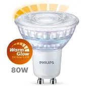 Philips GU10 LED-spot | DIMBAAR | 6.2W (80W) | warm glow | glas