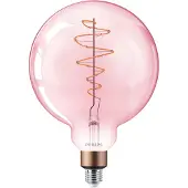 Philips 2x LED lamp E27 | Globe G200 | Filament | Roze | 1800K | Dimbaar | 4.5W (25W)