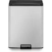 EKO - Essential Recycler pedaalemmer 20+20 liter - Stainless steel - mat RVS - Prullenbak