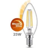 Philips 6x LED lamp E14 | WarmGlow | Kaars B35 | Filament | 2200-2700K | Dimbaar | 2.5W (25W)