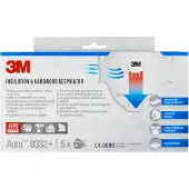 3M Aura Comfort Cool Flow stofmasker, FFP3, met ventiel, pak van 5 stuks