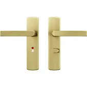 Axa Curve klik deurkruk Blok op schild WC-/badkamersluiting 63/8 mm - aluminium/goud