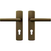 Axa Curve klik deurkruk Milan op schild profielcilindergat 72mm - aluminium/brons