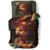 Eleganzzz Kinder Dekbedovertrek Micropercal Bobby - brown 140x200/220cm