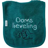 Funnies Lake green slab met "Ooms lieveling" - oom, kraamcadeautje, verjaardag, cadeautje, baby, groen