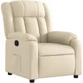 vidaXL Fauteuil verstelbaar stof crèmekleurig