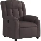 vidaXL Fauteuil verstelbaar stof donkerbruin