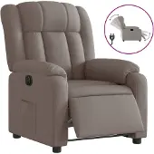 vidaXL Fauteuil verstelbaar elektrisch stof taupe