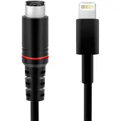 IK Multimedia IP-CABLE-8PCHR-IN, 0,6 meter, Lightning, mannelijk, mannelijk, zwart, rechte kabel