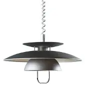 LINDBY Hanglamp Nadija, dimbaar, alu / grijs / zink, Keuken, metaal, Scandinavisch, hanglamp