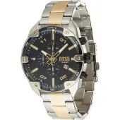 Diesel spiked quartz multicolor heren horloge met zwarte wijzerplaat & roestvrij stalen band