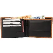 Dariya Portemonnee 2900 Zwart Cognac Leer