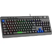 Sparco SPMEMKEYBOARD, bekabeld, USB, membraantoetsen, QWERTY-indeling, RGB-LED-verlichting, zwart