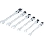 Bgs Ratelringsleutel set flexibele koppen inch maten SW 1/4" - 9/16" 6 stuks.