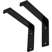 ML-Design Set van 2 plankdragers William | metaal zwart 21x4x14 cm wandplanken en -haken | NADUVI